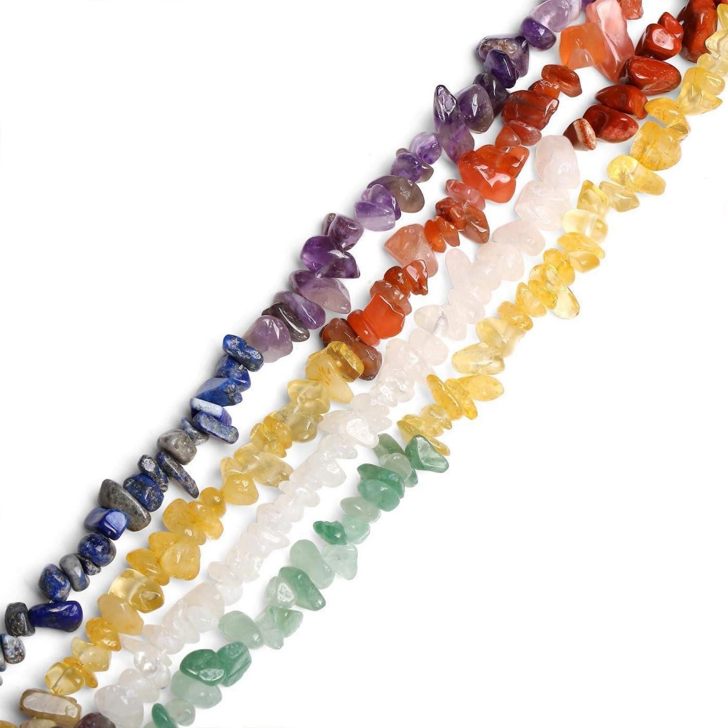 LuxusKollektion Bastelperlen 7 Chakra Kristall Perlen Set - Natürliche Edelsteine Crafting Kit