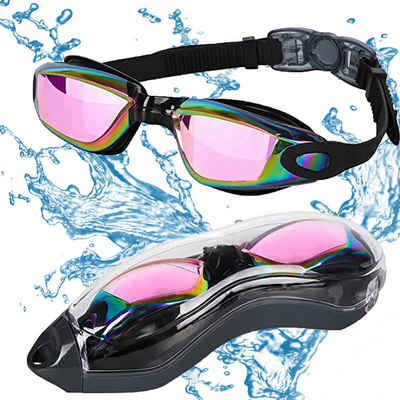 iceagle Schwimmbrille Schwimmbrille für Herren Damen Jugendliche Taucherbrille, (Verstellbare Silikon Riemen Schwimmbrillen), Anti-Beschlag, UV-Schutz, klare Sicht