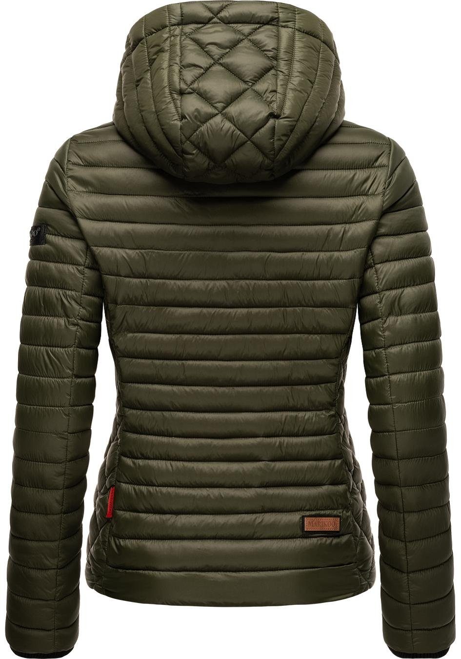 Marikoo Steppjacke Samtpfote ultraleichte Übergangsjacke mit Kapuze