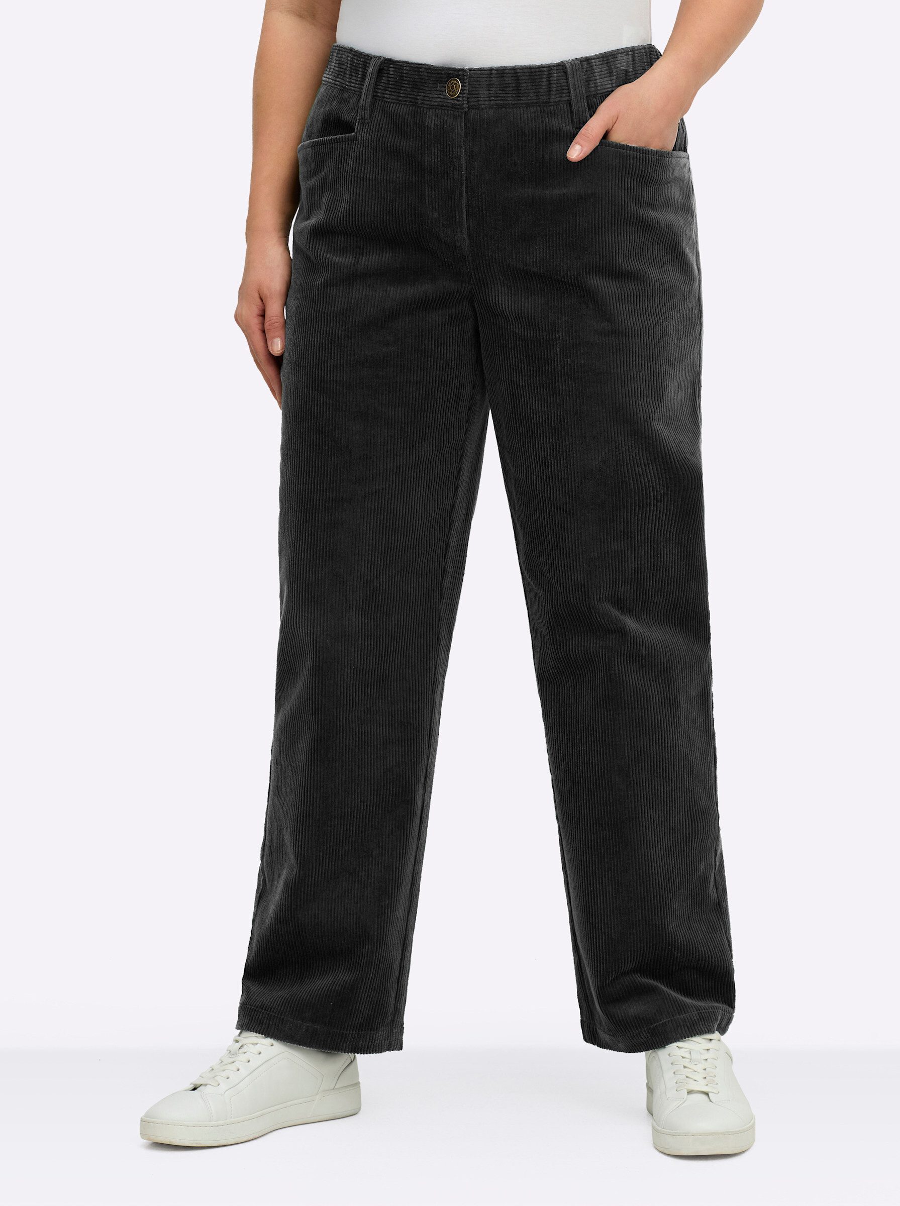 Sheego Jerseyhose Cordhose Innenbeinlänge ca. 78 günstig online kaufen