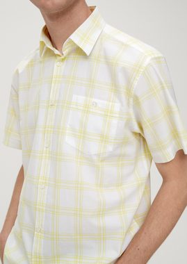 s.Oliver Kurzarmhemd Regular: Kariertes Hemd aus Baumwollstretch