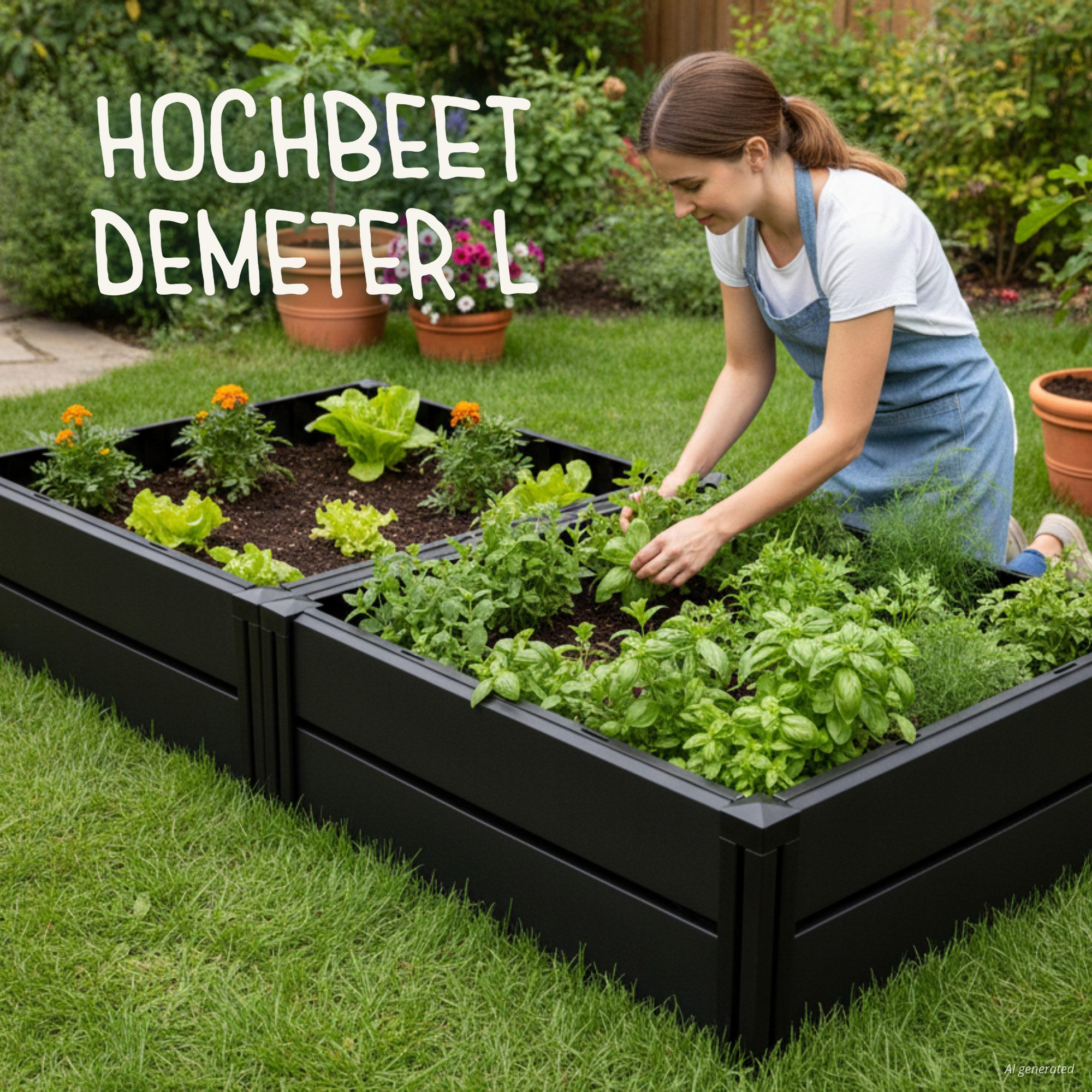 KHW Hochbeet "Demeter L" aus wetterbeständigem Kunststoff, BxTxH: 158x82x31 cm, 336 Liter