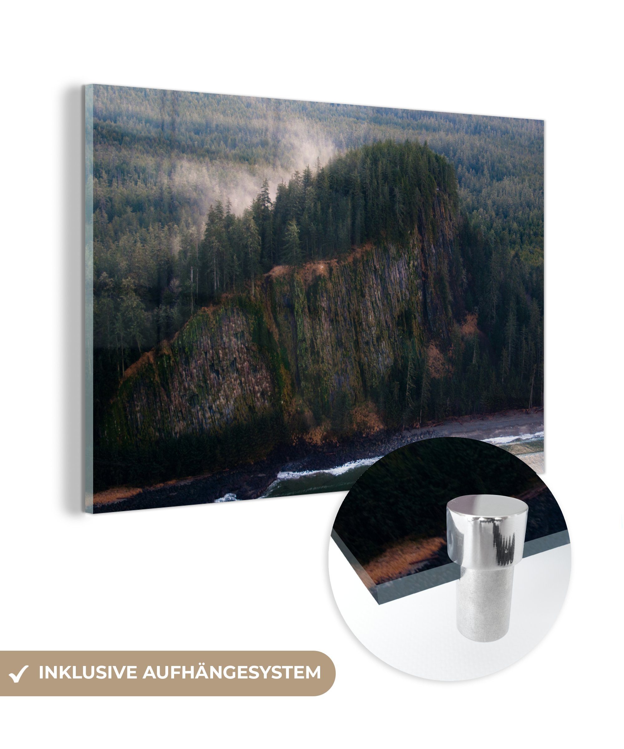 MuchoWow Acrylglasbild Wälder auf den Klippen von Haida Gwaii in Kanada, (1 St), Acrylglasbilder Wohnzimmer & Schlafzimmer