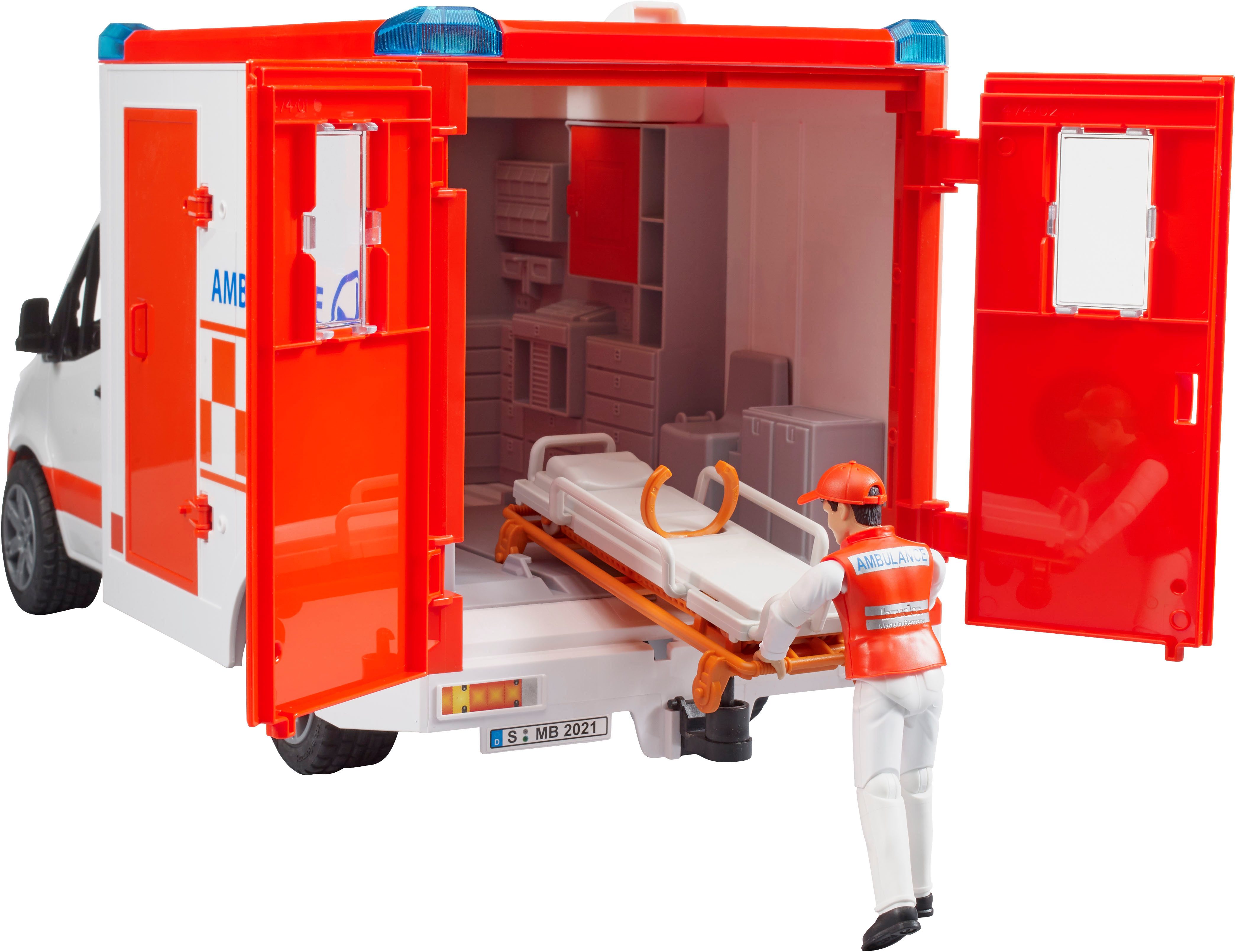 Bruder® Spielzeug-Transporter MB Sprinter Ambulanz mit Fahrer Licht&Sound (02676)