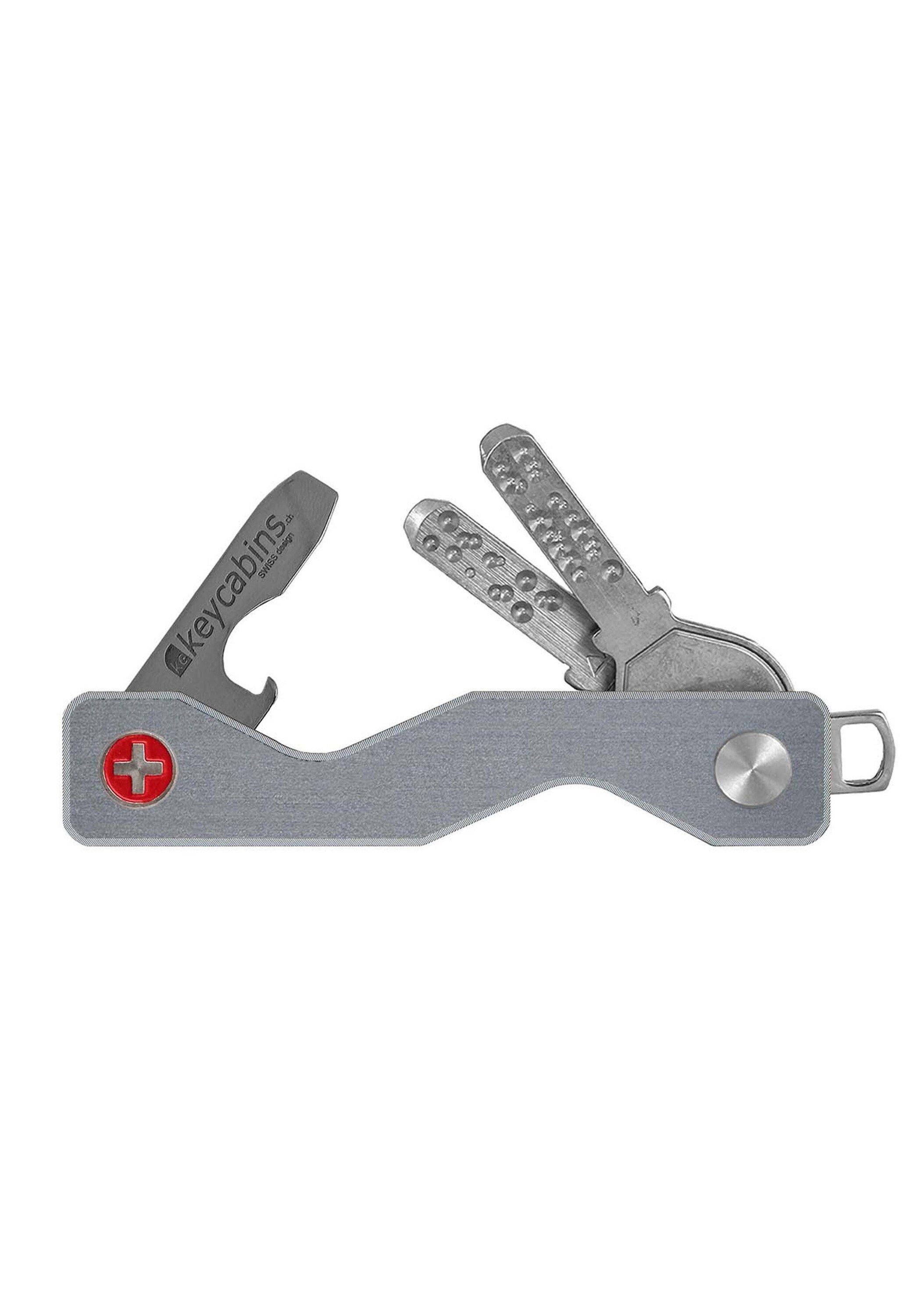 Schlüsselanhänger made Aluminium frame grau S3, SWISS keycabins