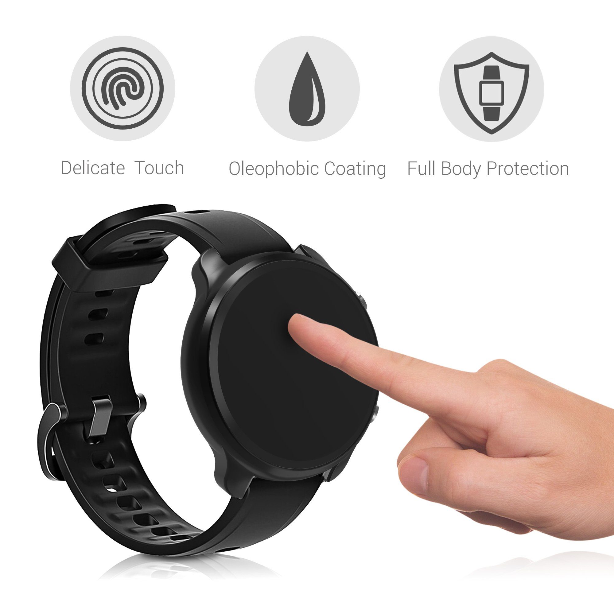 kwmobile 2x Silikon Hülle für Huami Amazfit GTR 2 / 2e Smartwatch, 2-tlg., Schutzhülle Fullbody Display Cover Set aus Silikon