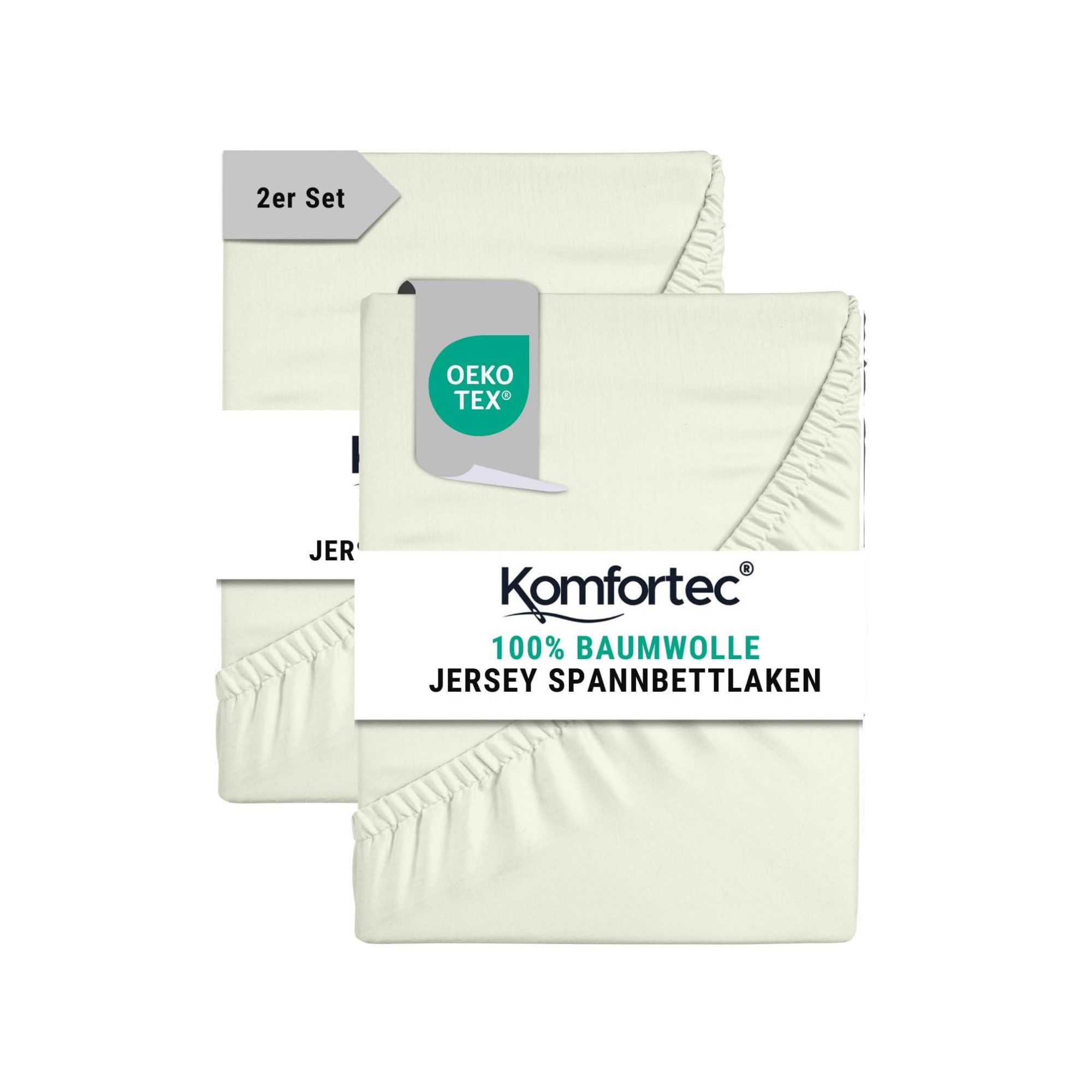 Komfortec Spannbettlaken Jersey Spannbettuch, 90x200, 140x200, günstig online kaufen