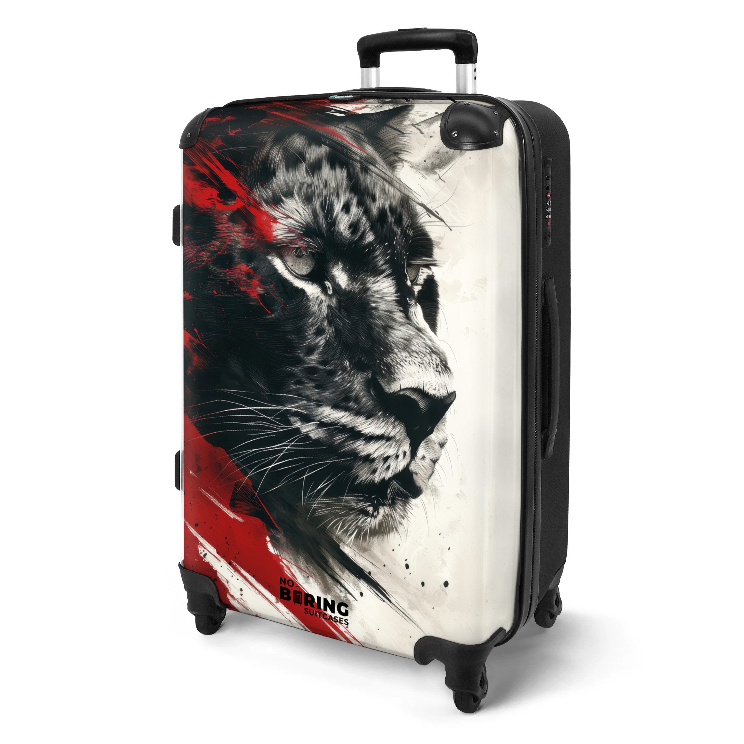 NoBoringSuitcases.com© Hartschalen-Trolley Schwarzer und weißer Panther günstig online kaufen