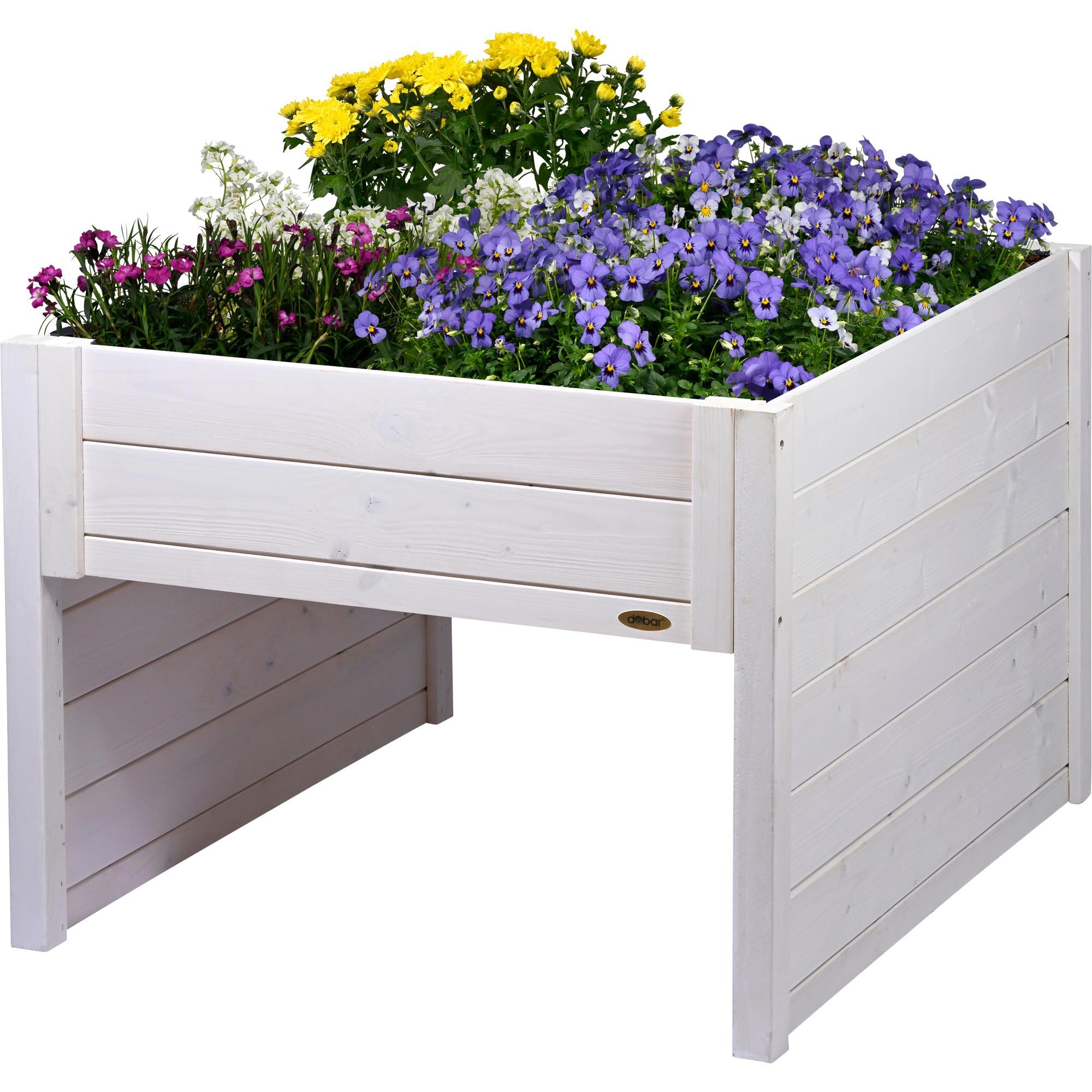 dobar Mähroboter-Garage Mährobotergarage mit Pflanzkasten, Weiß