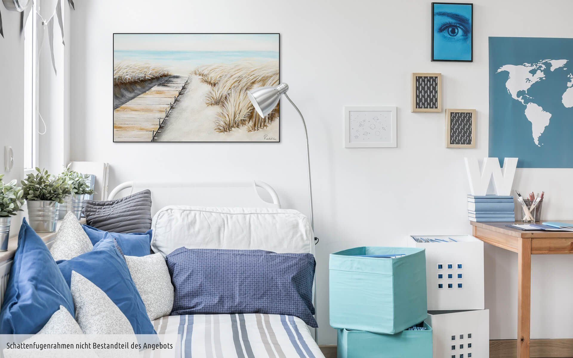 KUNSTLOFT 90x60 Wohnzimmer Dunes Gemälde HANDGEMALT Wandbild cm, 100% Leinwandbild October
