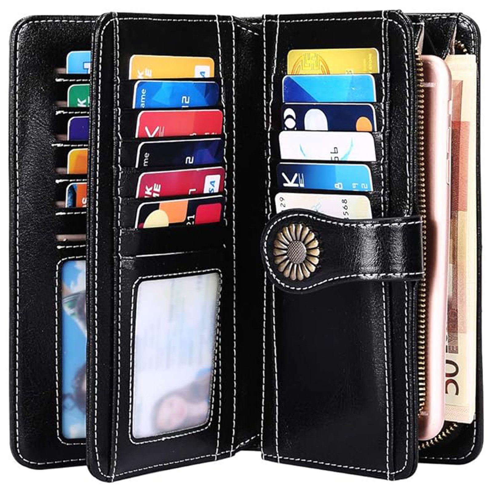 MODFU Geldbörse Handytasche Kurz Geldbeutel Portemonnaie günstig online kaufen