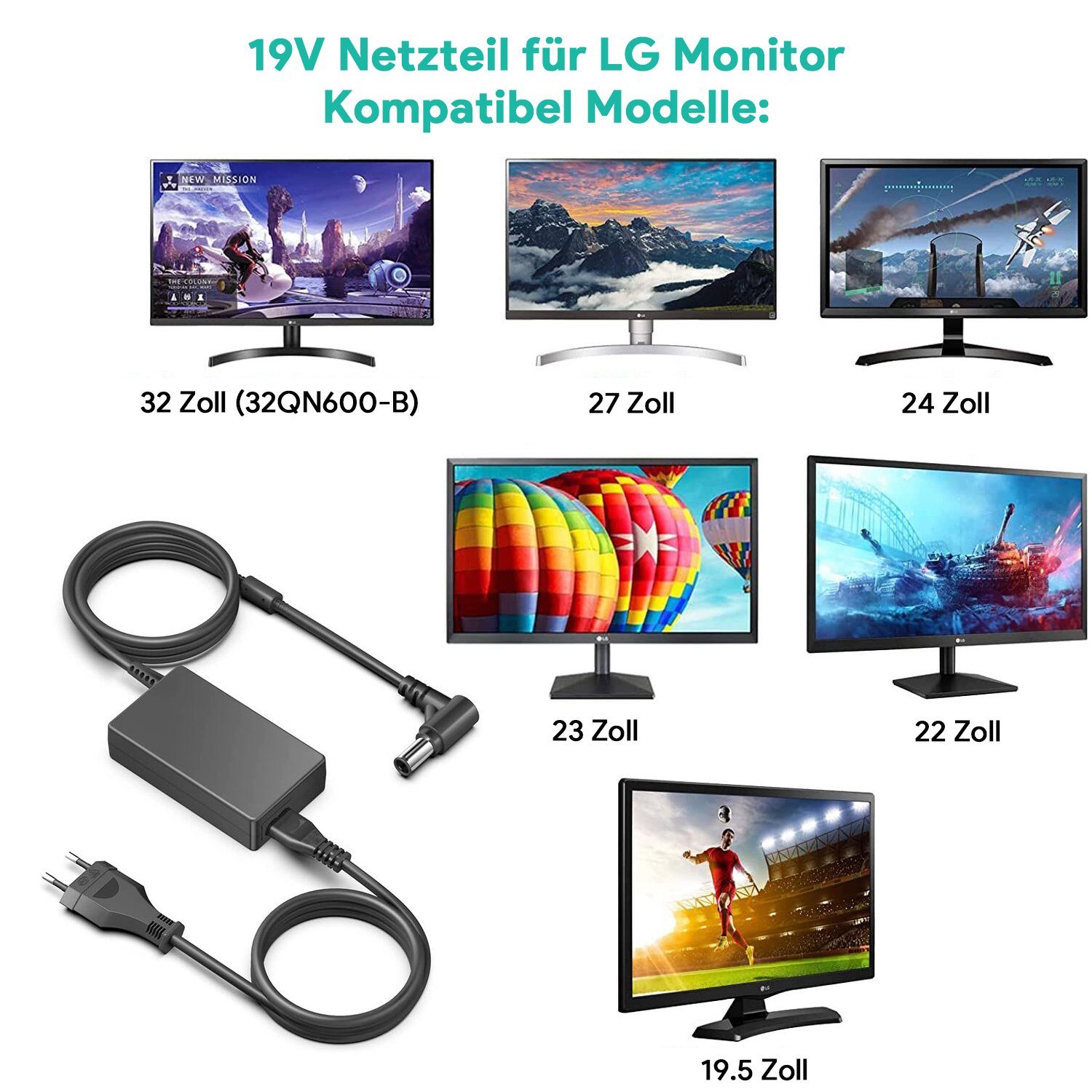 HKY 19,5V 3,3A Ladekabel für Sony Vaio VPC Series Sony Vaio Series Notebook-Netzteil (P/N VGP-AC Sony Vaio VPCCW VPCEE VPCEA F-Series SVT T)