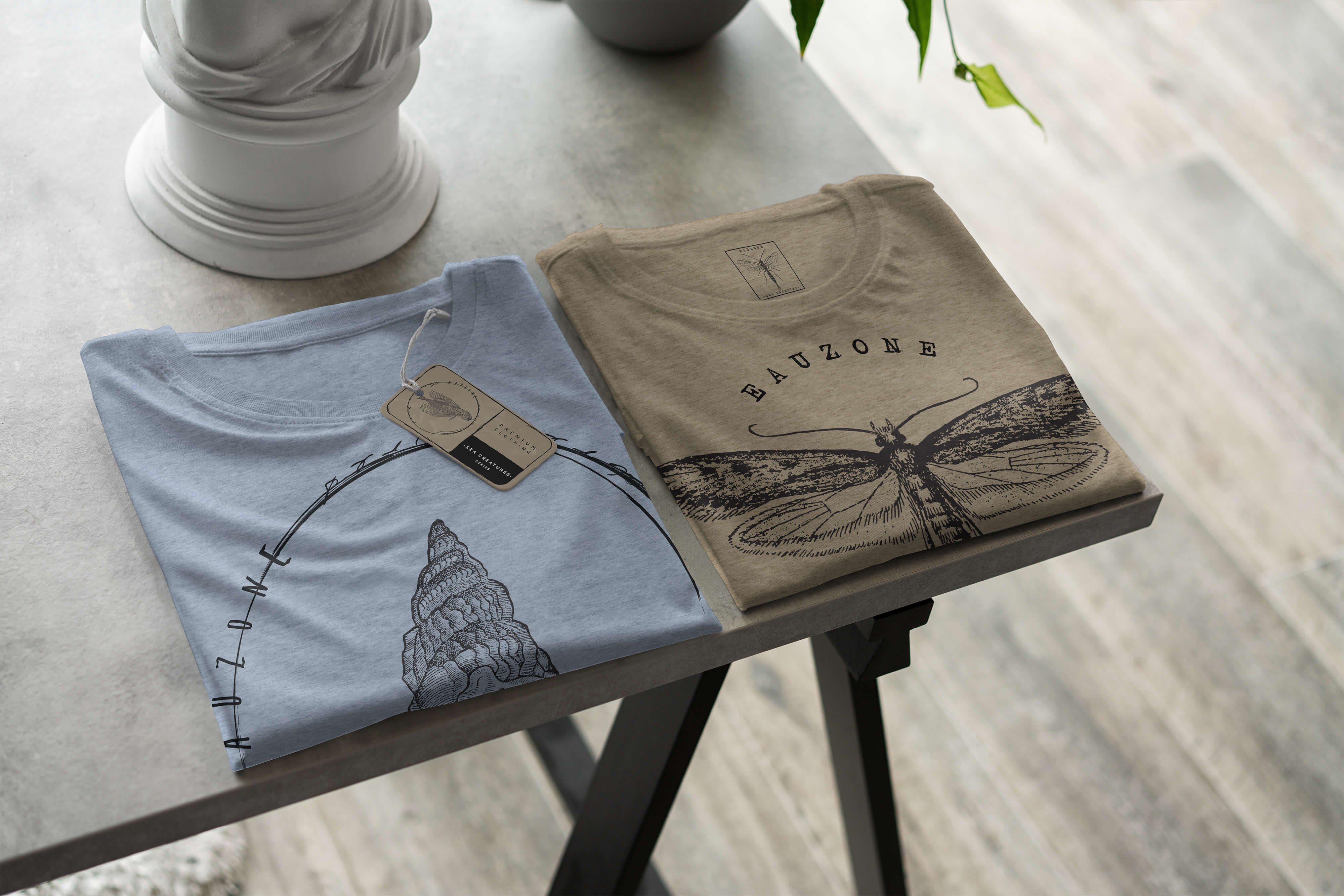 Sinus Art T-Shirt Stonewash Struktur Denim Sea - T-Shirt Schnitt Tiefsee Sea / und Creatures, feine Fische sportlicher 053 Serie