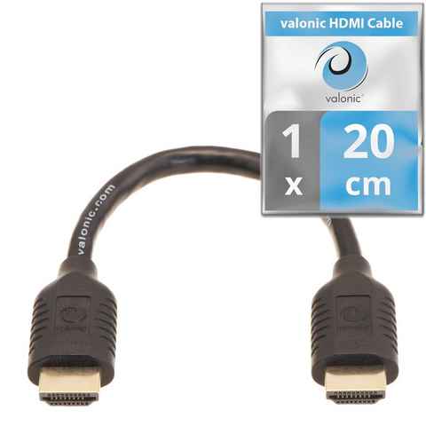 valonic valonic HDMI Kabel, 20cm kurz, Full HD, Ethernet HDMI-Kabel, HDMI Typ A, HDMI Typ A (20 cm), HDMI