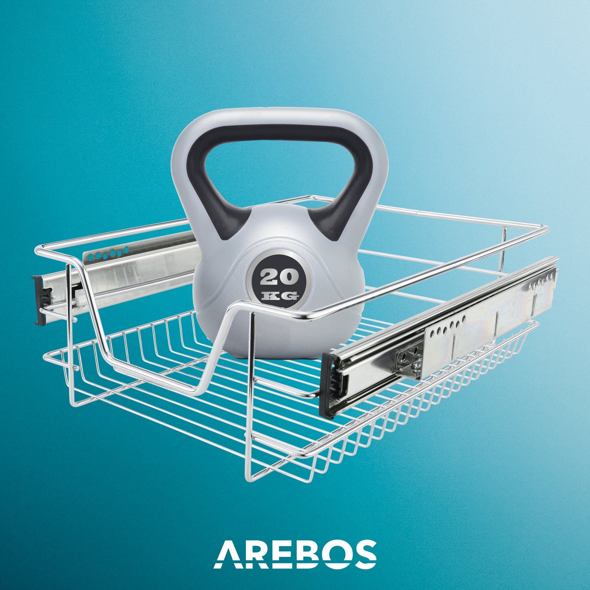 Arebos Innenschublade 2x Teleskopschublade für Küche, ausziehbare Küchenschublade (Set, 2 St)