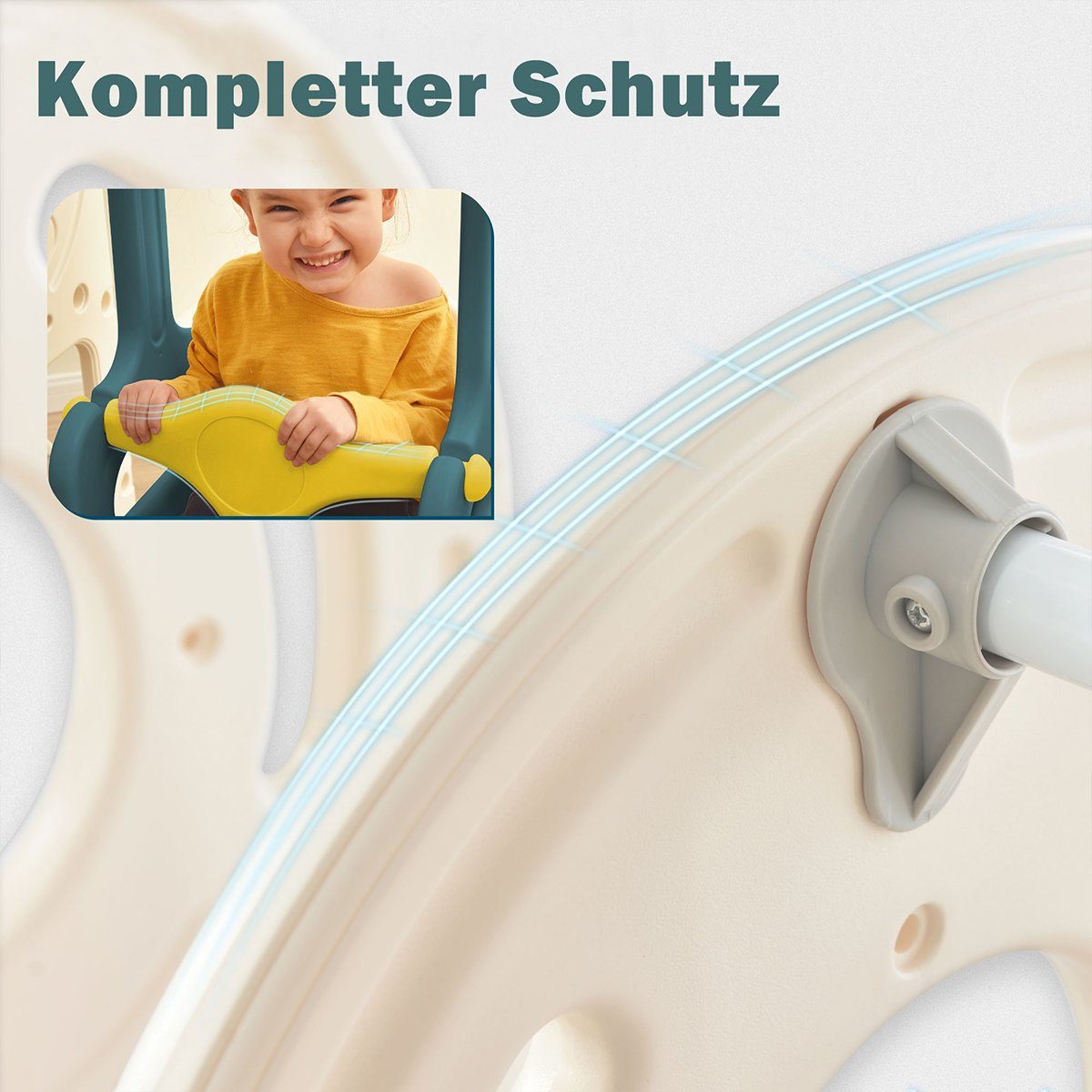 XDeer Rutsche 5 in 1 Kinderrutsche mit Bus Schaukel Rutsche Trittleiter, (4-tlg), Basketballkorb und passendem Basketball Kinderrutschen-Set