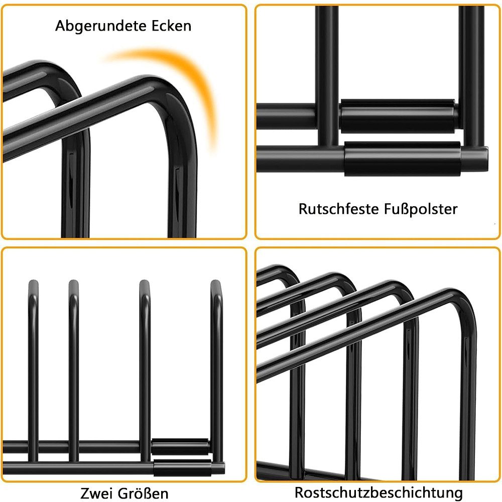 TUWENA Geschirrständer 2 Stück Schneidebrettständer, Tellerhalter schublade mit 5 Schlitze, Schneidebrett Halter, für Küche Schneidebretter, Backbleche, Tablett – Bild 3 von 5