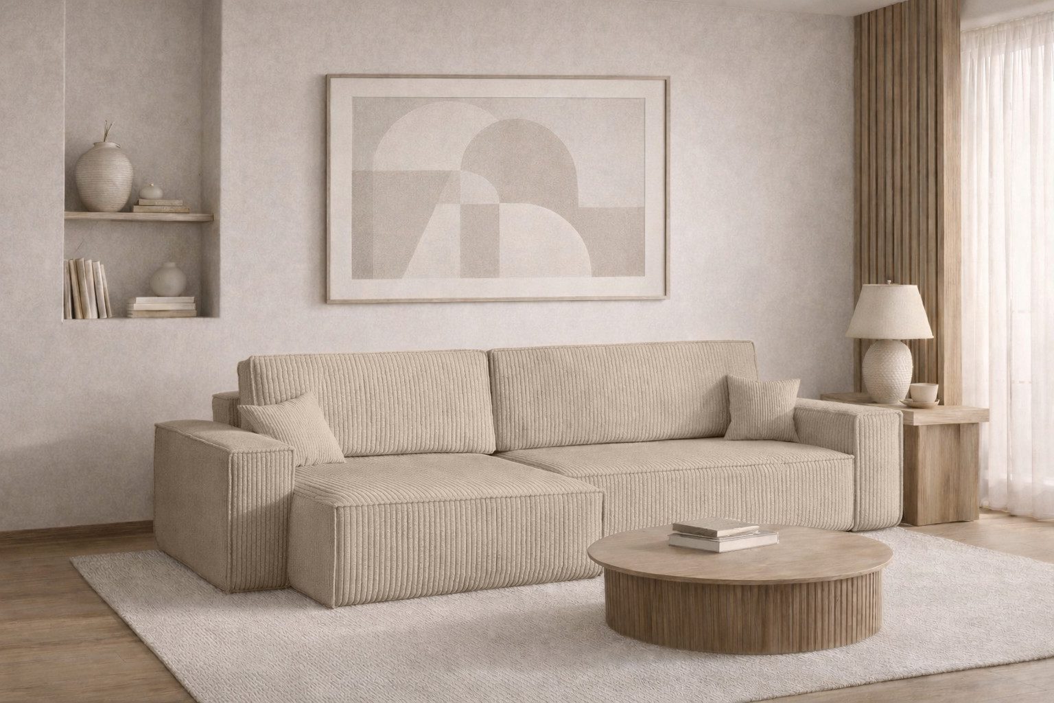 Kaiser Möbel Ecksofa mit schlaffunktion und bettkasten, BEST XL stoff Poso, Quelle, Verita, Mit Bettfunktion und Bettzeugfach