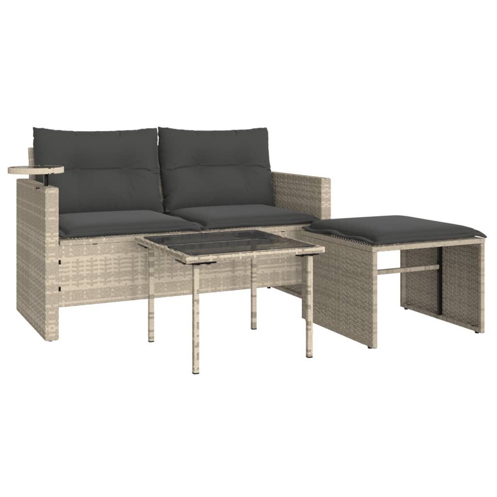 vidaXL Loungesofa 3-tlg. Garten-Sofagarnitur mit Kissen günstig online kaufen