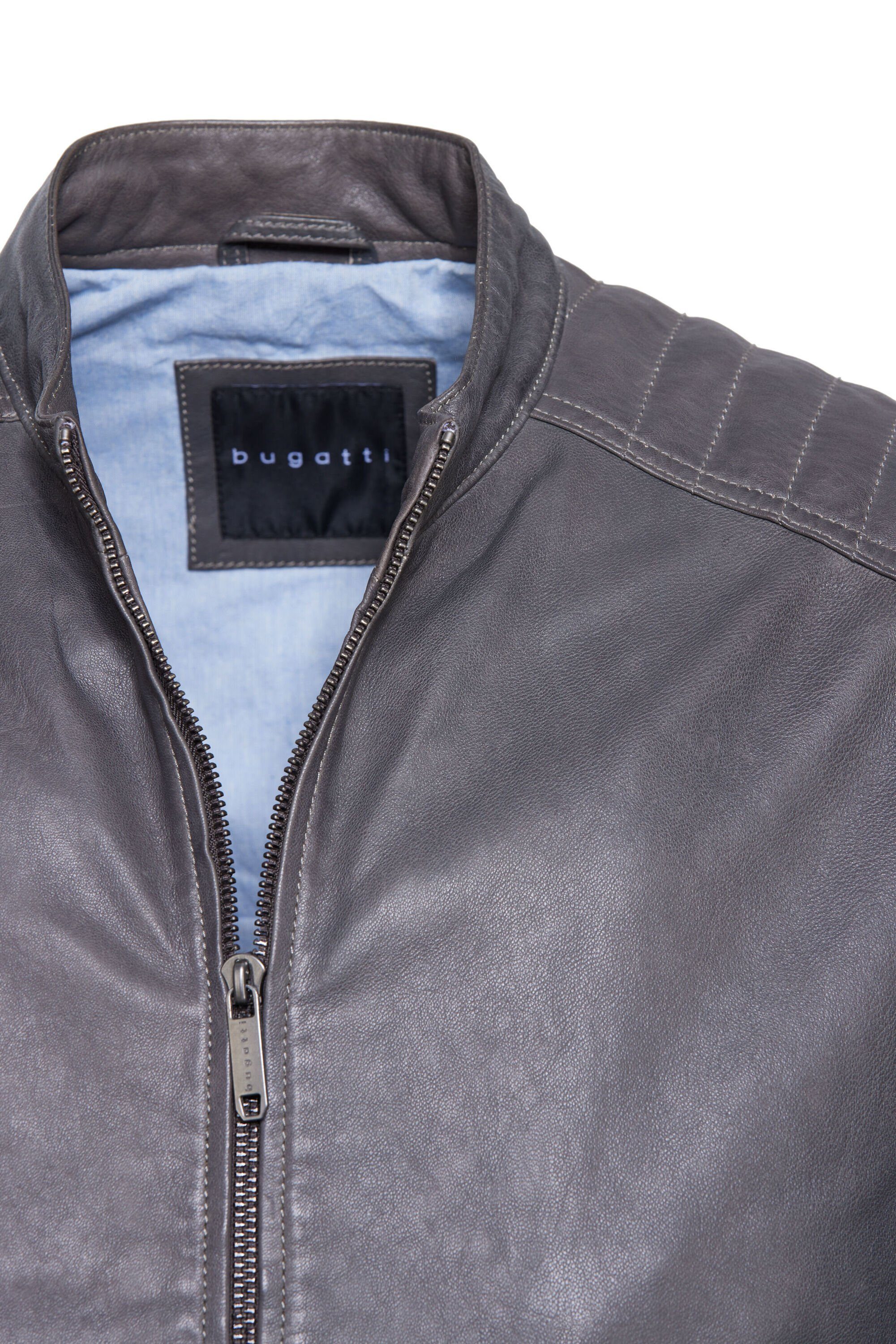bugatti Lederjacke BUAPOLLO (1-St) mit Schultersteppung und Reißverschlüssen