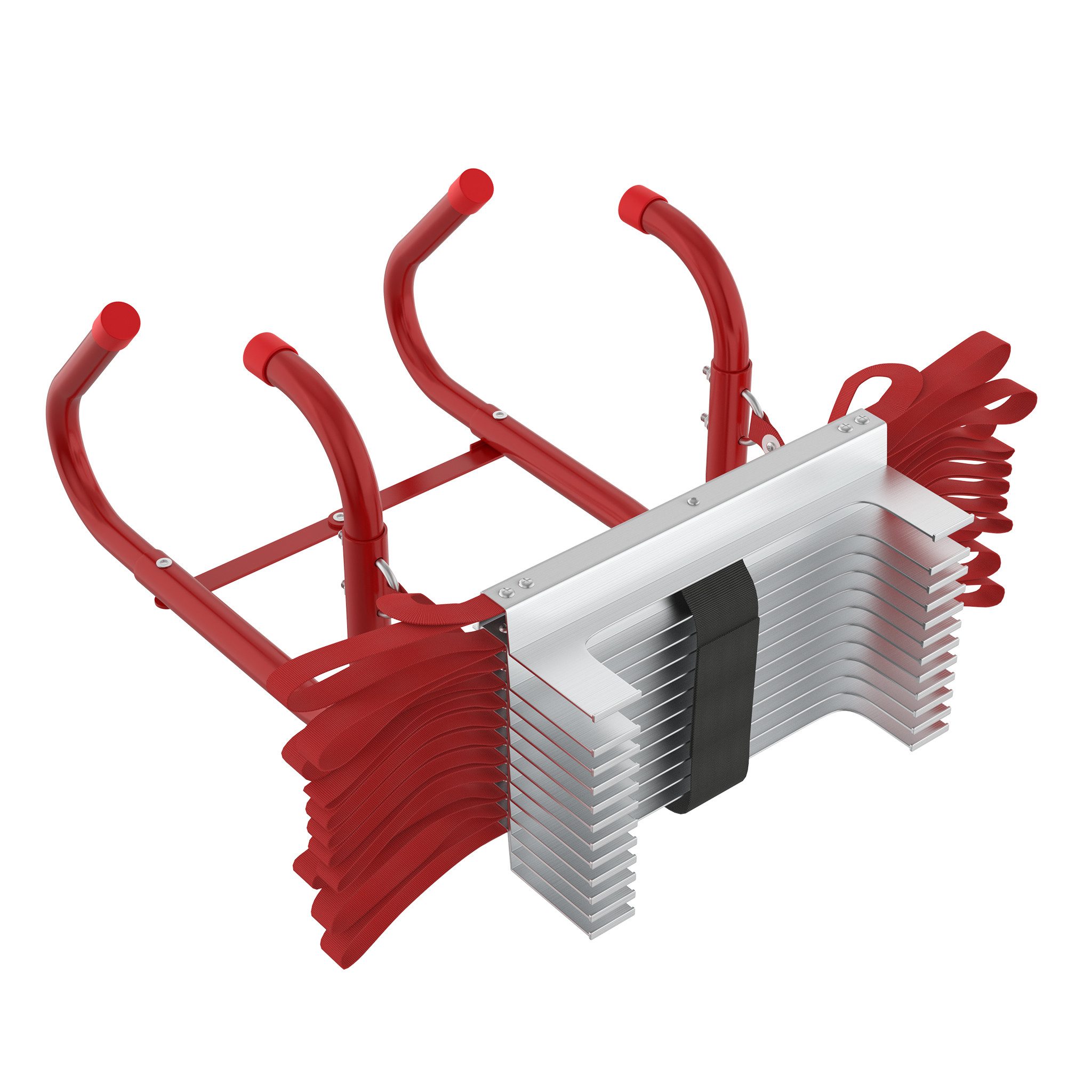 FIVMEN Trittleiter Rot Fluchtleiter Strickleiter Notleiter Mehrzweckleiter Tragbar, Notfallsicherheit Klettern Rettung Seilleiter für Fenster und Balkon