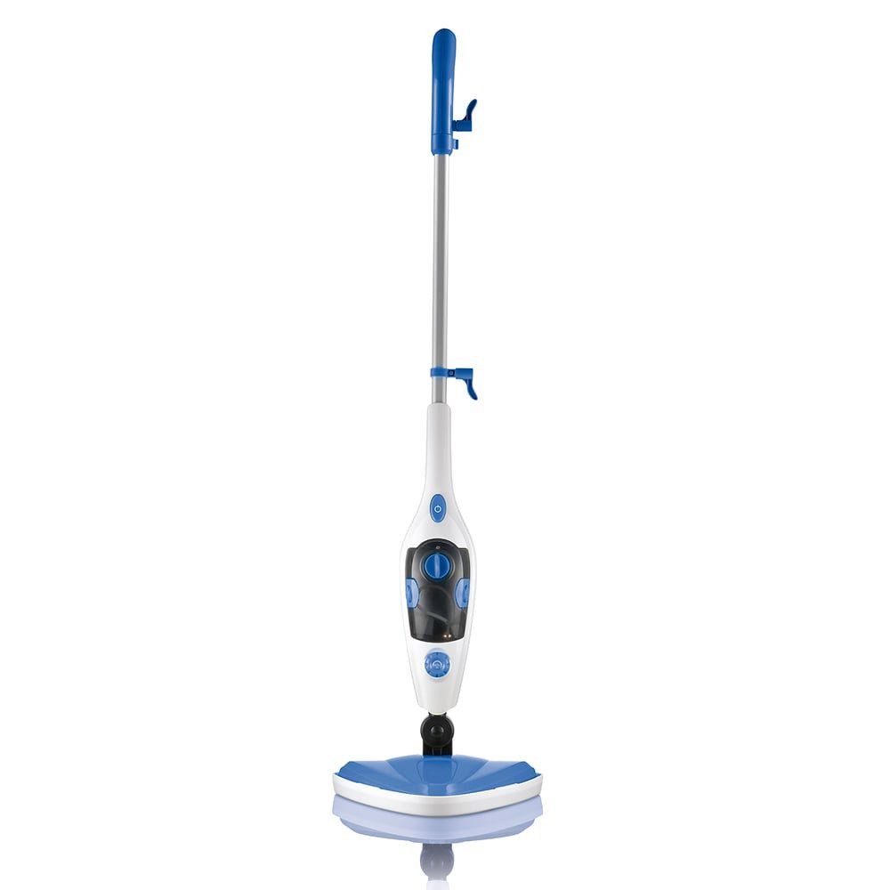 CLEANmaxx Dampfbesen Dampfreiniger, 1500 W, mit Beutel, inkl. Dampfregulierung blau/weiß