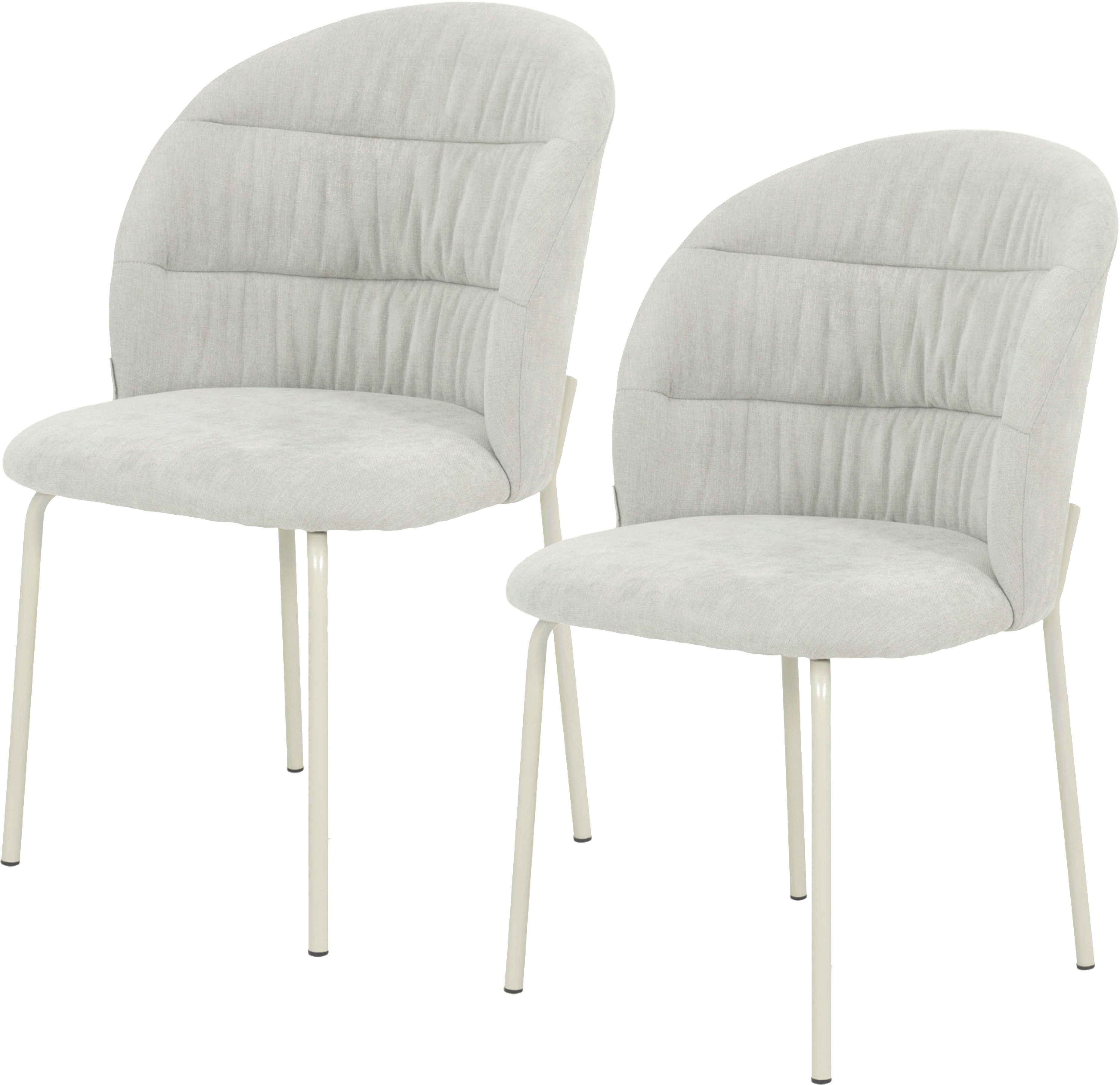 TOM TAILOR HOME 4-Fußstuhl LEAF CHAIR (Set, 2 St), 4-Fußgestell, Raffung in der Rückenlehne