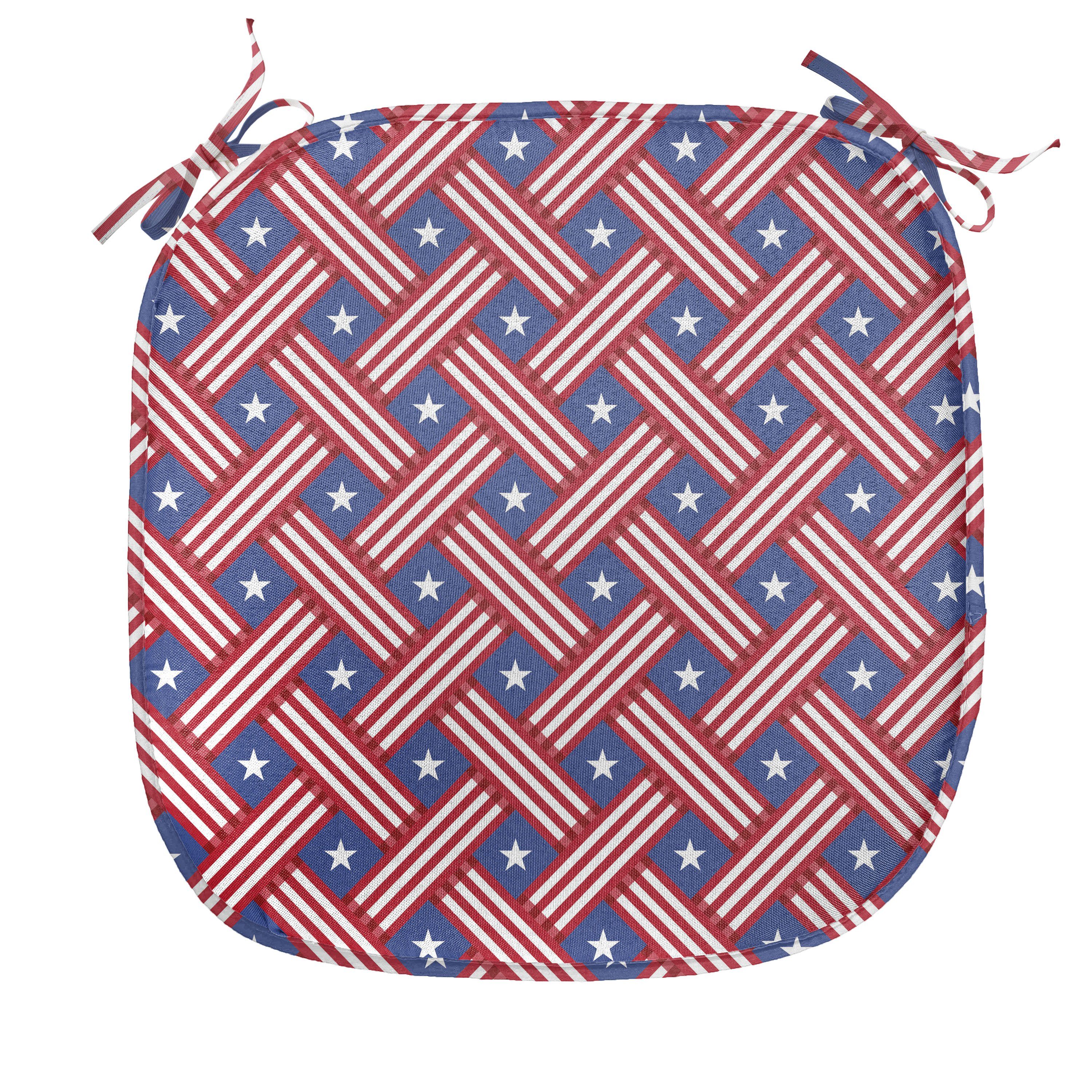 Kissen Stripes Sterne für Diagonal mit Küchensitze, wasserfestes Stuhlkissen Dekoratives 4. Abakuhaus Riemen Juli