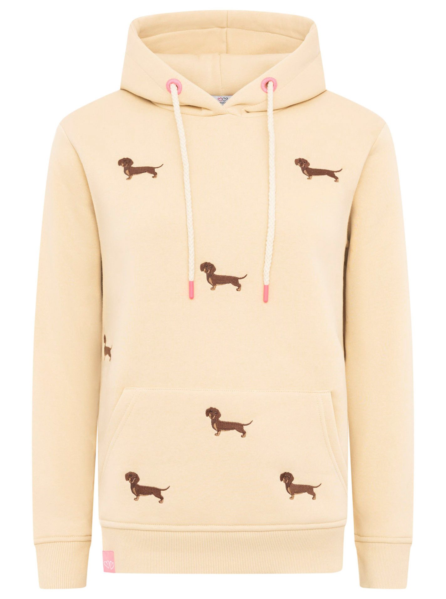 Zwillingsherz Hoodie "Dackel all over" gestickte Dackel auf Vorderteil, Kap günstig online kaufen