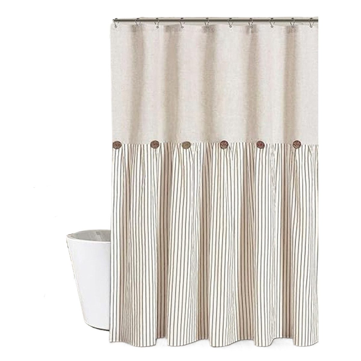 Coonoor Duschvorhang Bauernhaus Duschvorhang Gestreiftes Design, günstig online kaufen