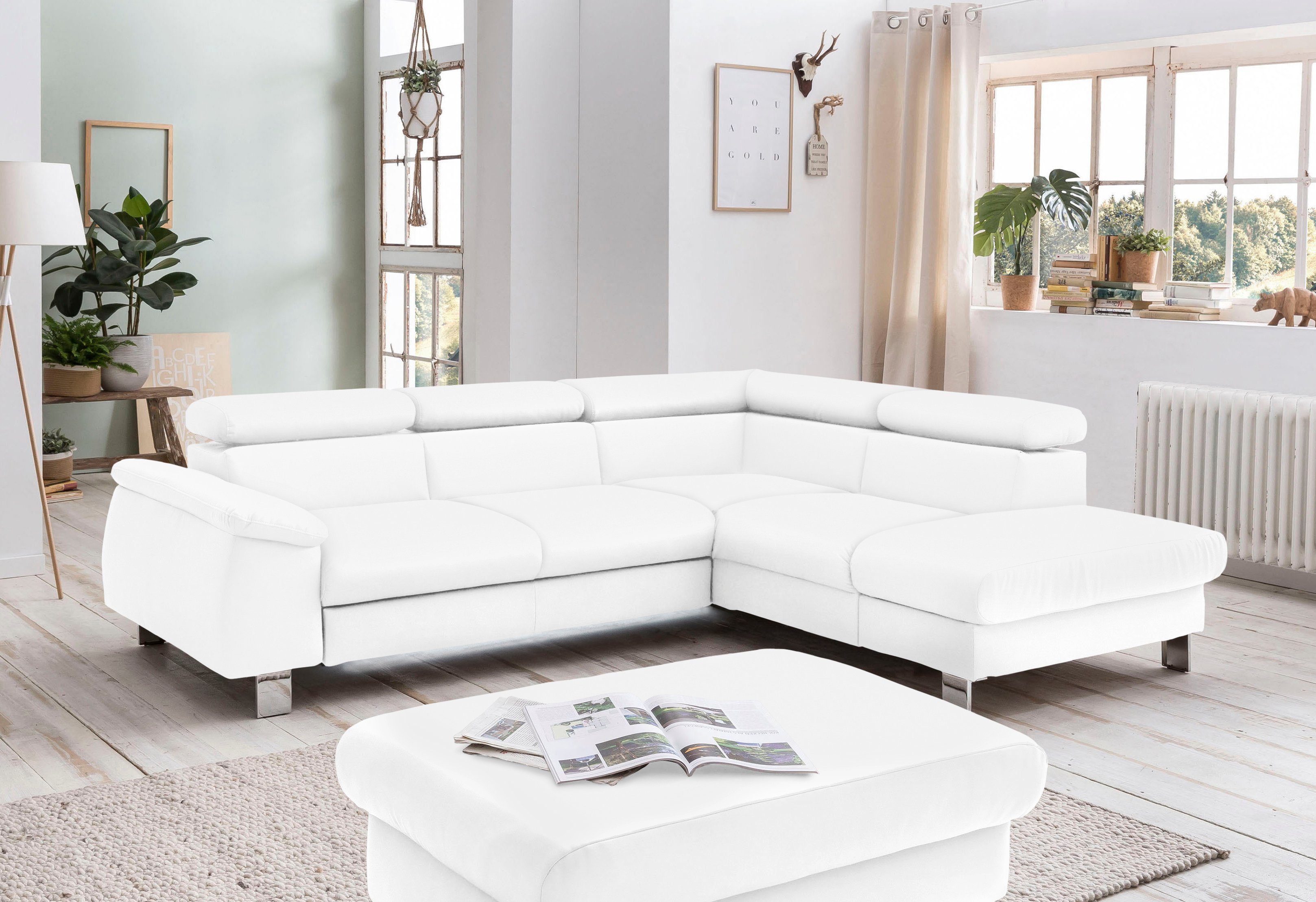 COTTA Ecksofa Komaris L-Form mit Kopfteilverstellung, günstig online kaufen