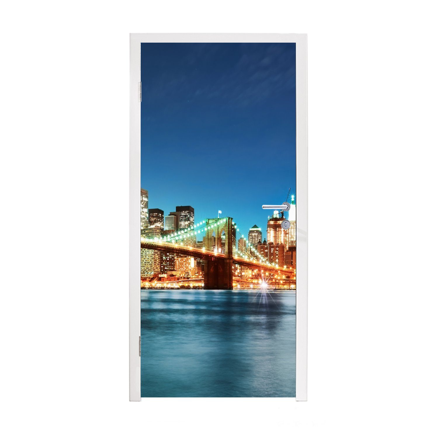 MuchoWow Türtapete New York - 75x205 - Brücke - Architektur Matt, für St), bedruckt, cm Fototapete - Brooklyn (1 Licht, Tür, Türaufkleber