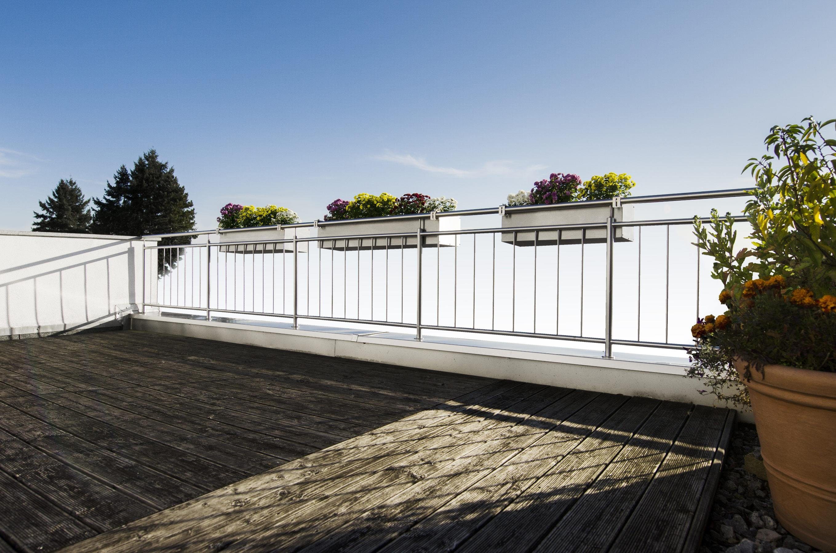 Befestigung, & Befestigung Blumenkasten Edelstahl Balkon - Balkon, Zaun, aus Zaun Design, Zeitloses reinkedesign 101,5cm