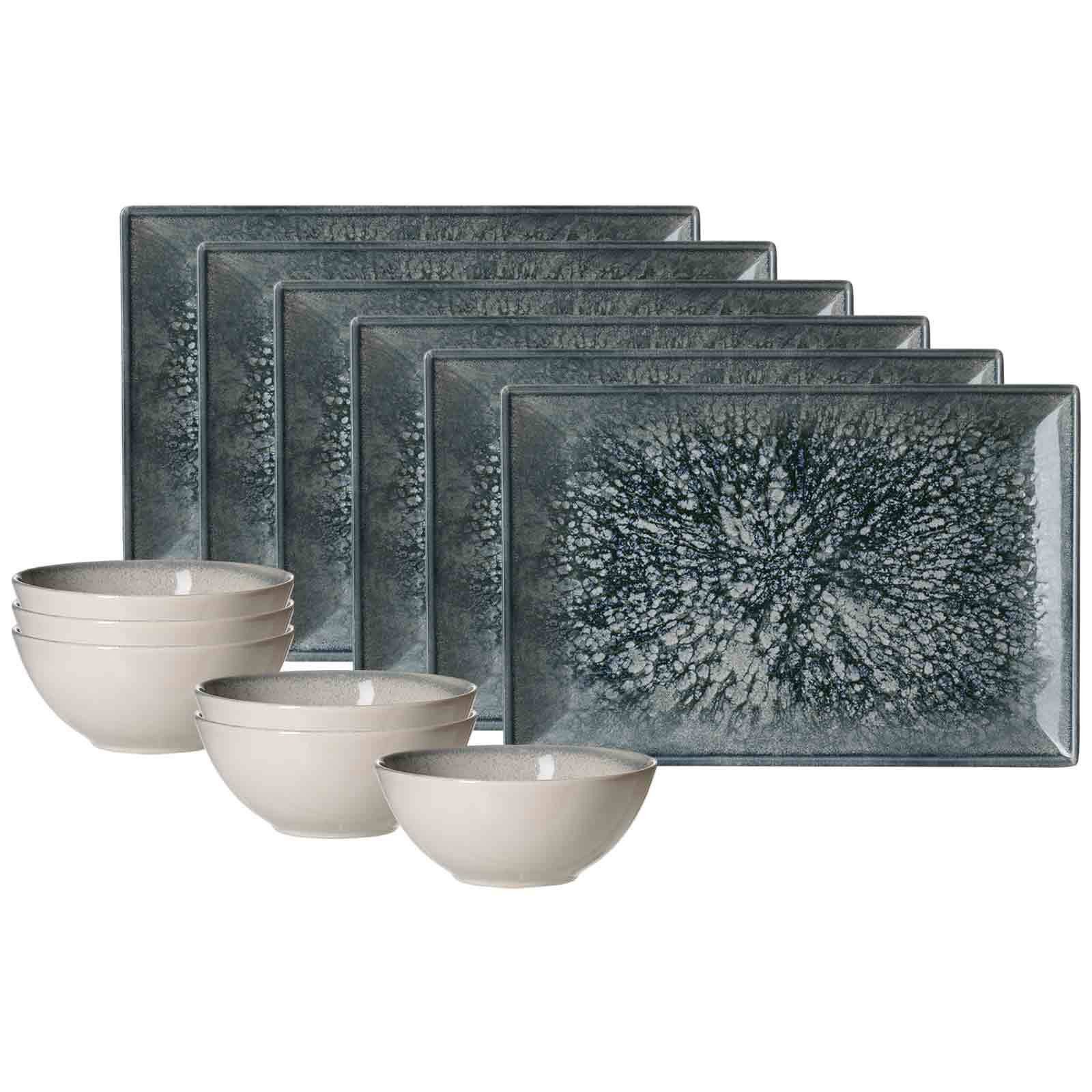 Ritzenhoff & Breker Frühstücks-Geschirrset Grana Brunch-Set 12-tlg. (12-tlg), 6 Personen, Steinzeug
