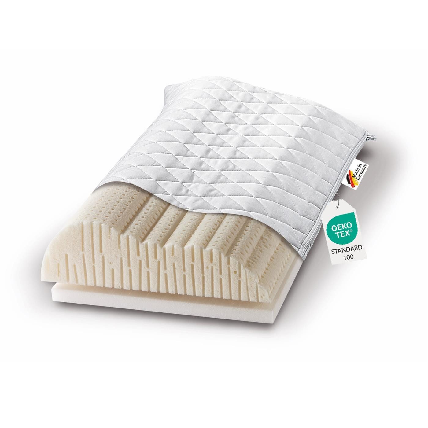 Sympathica Nackenstützkissen Sympathica Nackenstützkissen Stift- Latex Nackenkissen orthopädisch, Füllung: Latex, Bezug: 100% Baumwolle, Rückenschläfer, Seitenschläfer, Durch Höhenanpassung individuell anpassbar