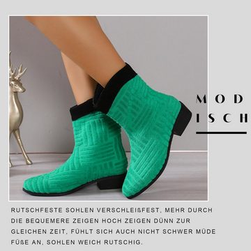 Daisred Frottee Stiefel für Damen Stiefelette Knöchel Schuhe Winterboots