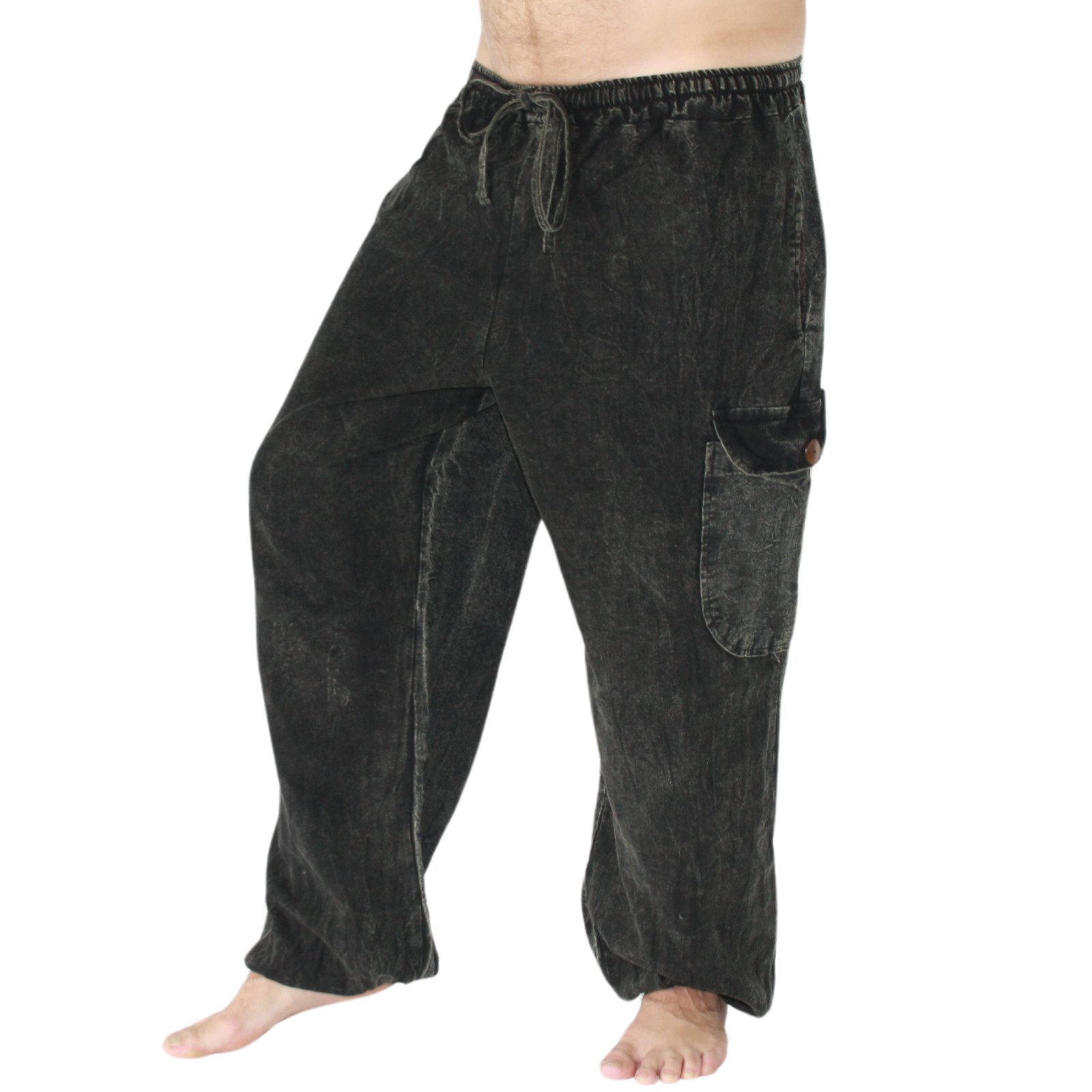PANASIAM Cargohose weit geschnittene Cargohose aus 100% Baumwolle Baggy Hose Outdoorhose lässige Jogginghose lockere Relaxhose Freizeithose lange Loungehose