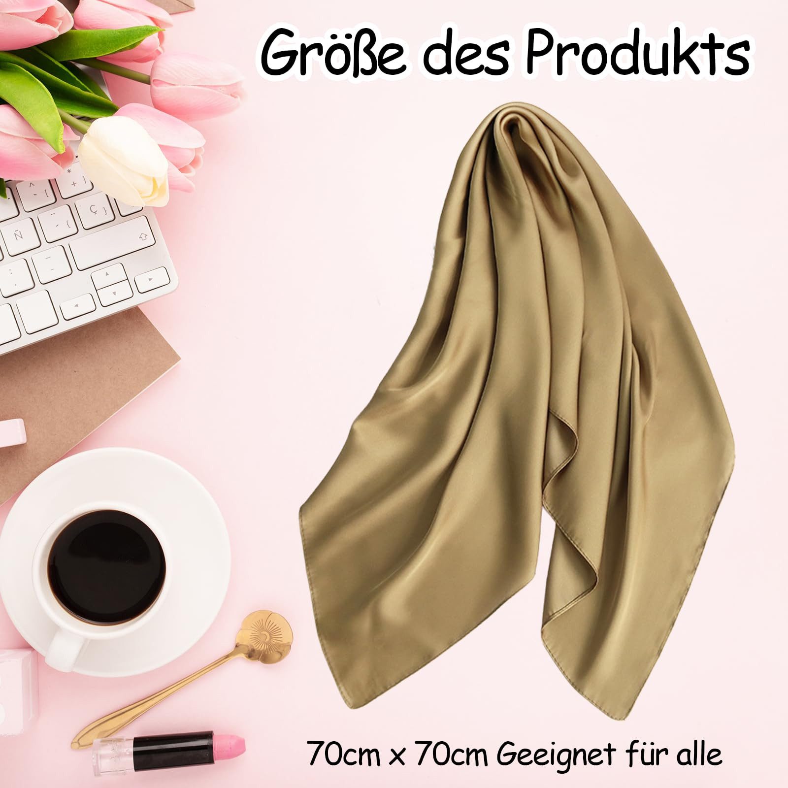 Cachito Seidentuch Damen Seidentücher Leicht Seidenschal Bandana Halstuch Kopftuch, Elegante Schal Tuch Geschenk für Frauen
