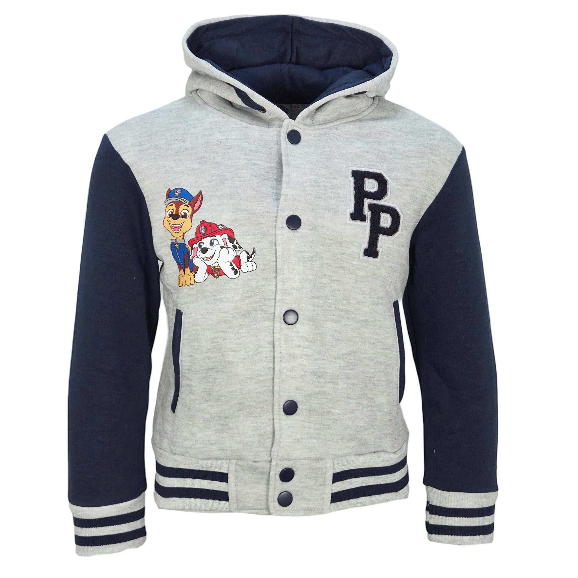 PAW PATROL Collegejacke Paw Patrol Chase Kinder Jungen College Jacke Kapuzenjacke Gr. 92 bis 128