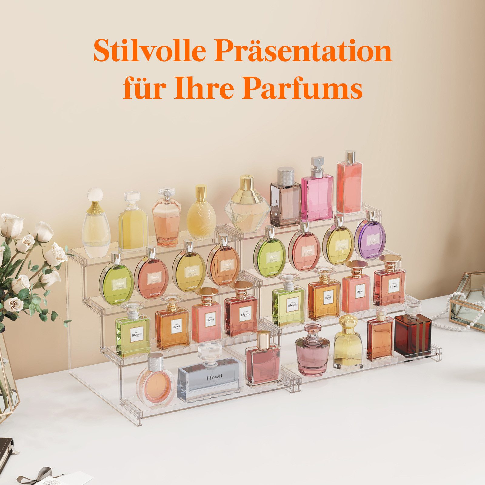 Lifewit Ablageregal 4-stufiger Parfümständer mit Gitter, Parfüm Organizer A günstig online kaufen