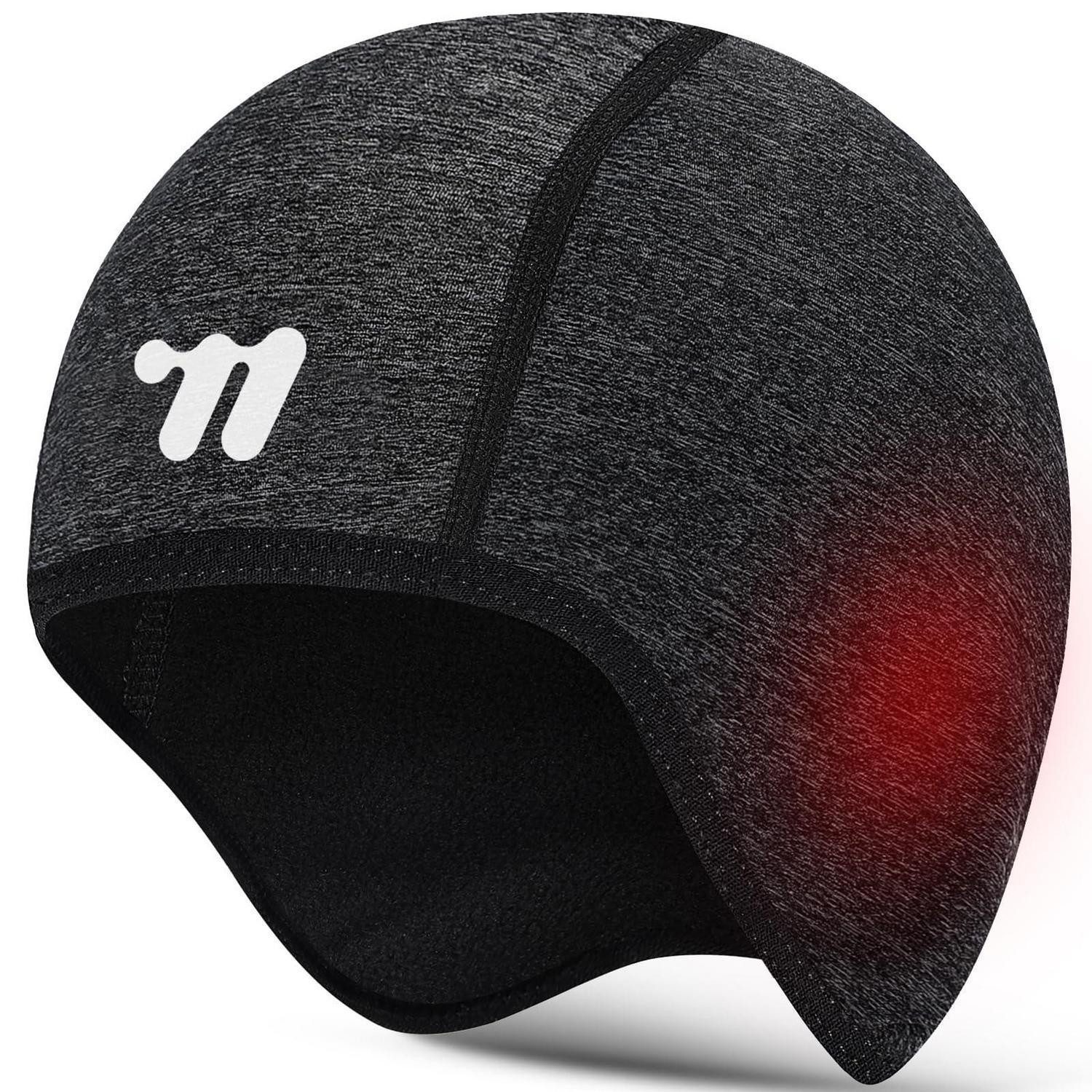 LuxusKollektion Unterhelmmütze Fahrradmütze unter Helm grau (1-St)