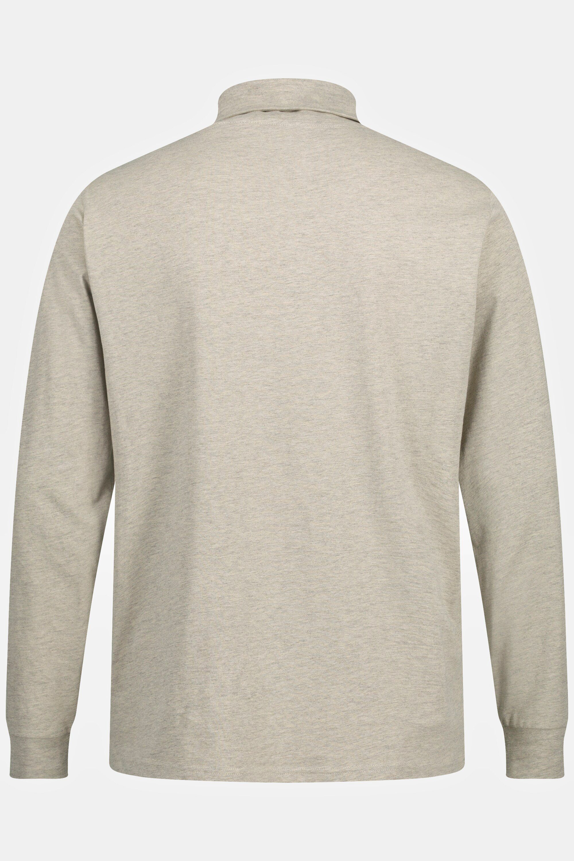 Melange-Jersey Rollkragen T-Shirt Langarmshirt JP1880