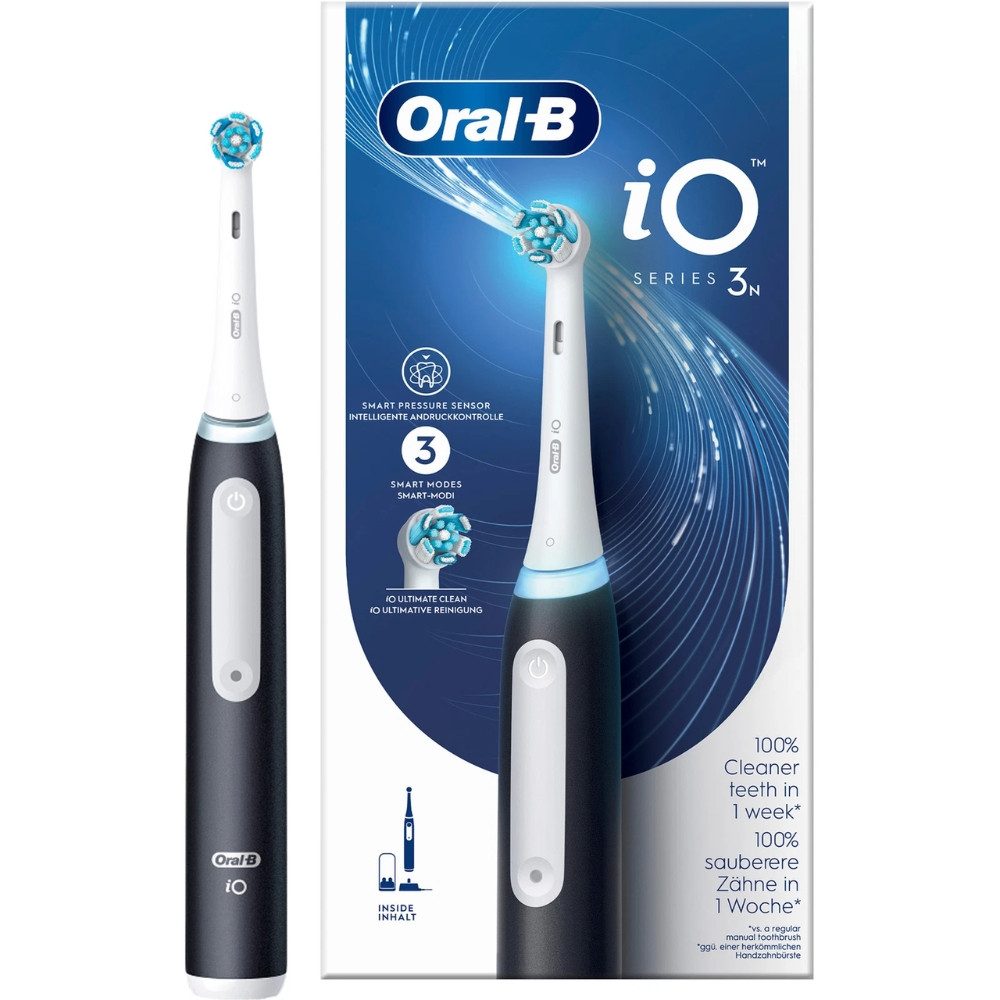 Oral-B Elektrische Zahnbürste iO Series 3 - black, Aufsteckbürsten: 1 St.