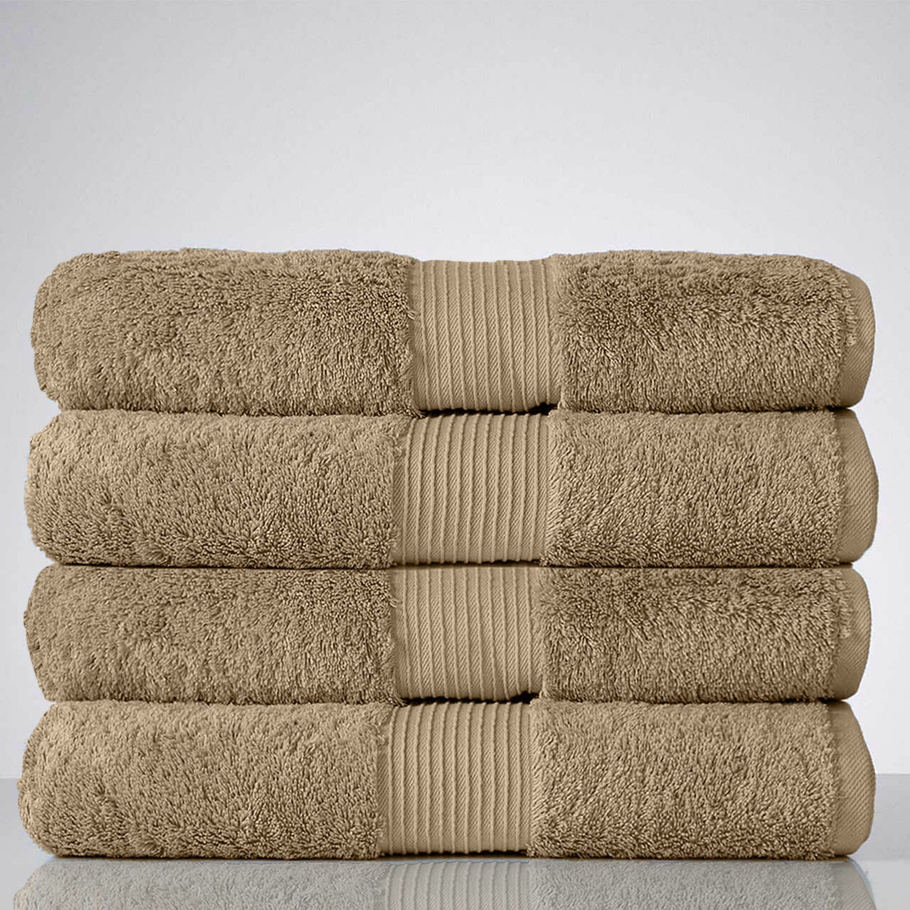 Sitheim-Europe Handtuch Set GIZA LINE (Spar-Set, 100% langlebig Baumwolle, Duschtuchset, 4-tlg), aus premium (Spar-set, ägyptische Baumwolle I 4-tlg) Baumwolle, 100% Beige Ägyptische