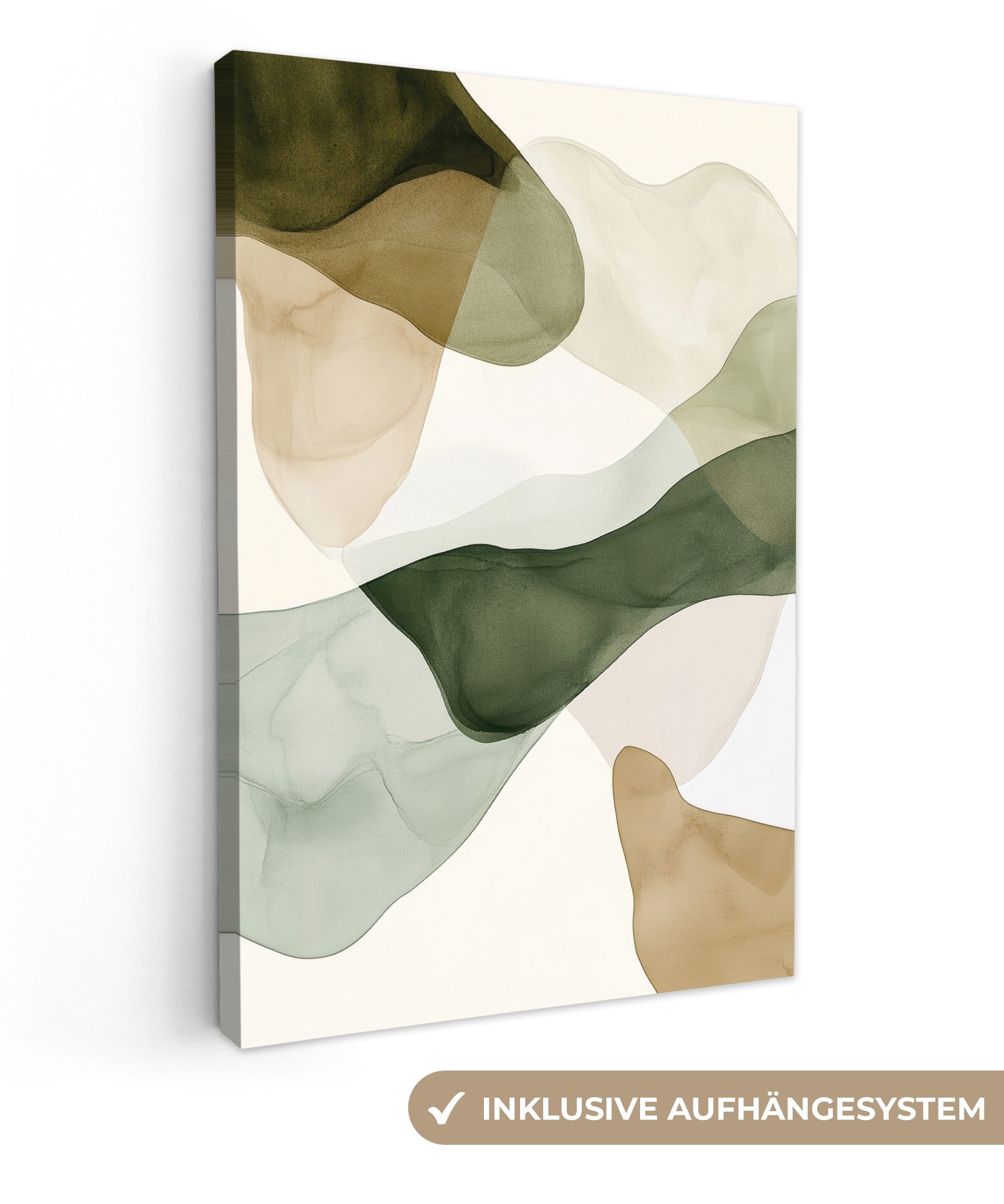 OneMillionCanvasses® Leinwandbild Japandi - Abstrakt - Grün, Fotodruck (1 S günstig online kaufen
