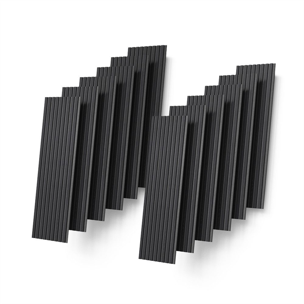 Livinity® Wandpaneel Grivola, Schwarz, 12 Stück, (1-tlg)