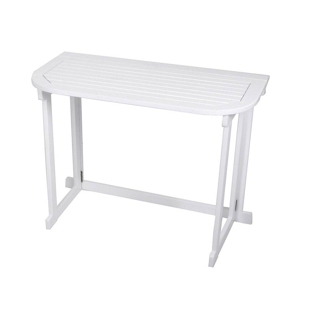 Lomadox Gartentisch GARDA-120, Balkon Tisch aus Eukalyptus in weiß, B/H/T: ca. 100/75/50 cm