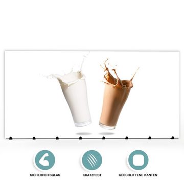 Primedeco Garderobenpaneel Magnetwand und Memoboard aus Glas Milch und Schokolade in Glas
