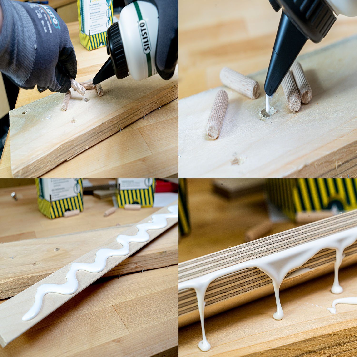 Silisto Bastelkleber Holzleim Leim Typ D3 750 g