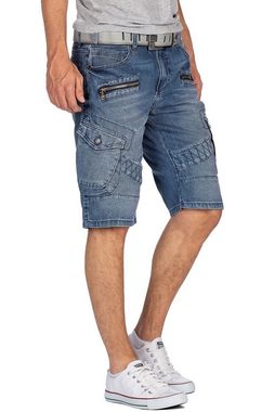 Cipo & Baxx Jeansshorts Herren kurze Hose BA-CK178 mit Zippern und Seitentaschen